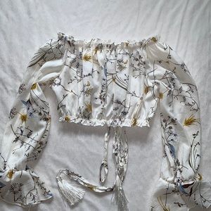 flower ruffle crop top
